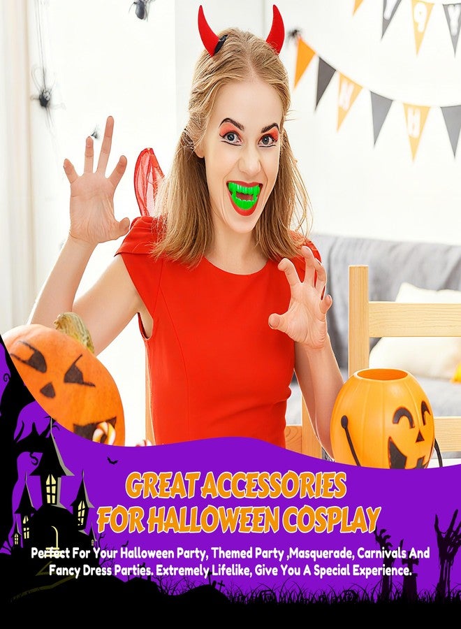 Seifar 30 Pcs Halloween Teeth Vampire Fangs for Halloween Dress-Up, Costume, Party Decoration, Goodie Bag Filler (Black, Purple, Green, Hot Pink, Orange, and Glow-in-the-Dark) - Image 5